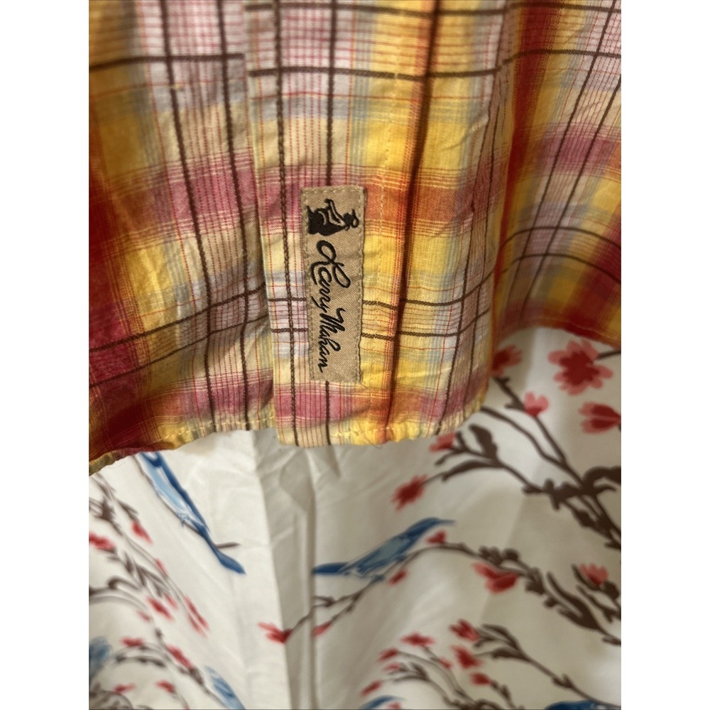 Larry Mahan Western Shirt Mens Medium Pearl Snap Plaid Sunset Cowboy Collection - Picture 9 of 15